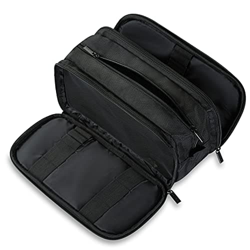 Lizzton Toiletry Bag for Men Travel Large Dopp Kit Water-resistant Women Shaving Bag Portable Toiletries Organizer Bathroom Storage Bags (Black)