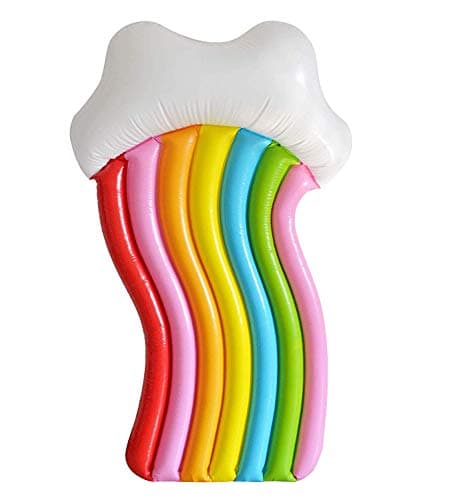 MYYAGEW Rainbow Pool Floats. Outdoor Swimming Inflatable Floaty Lounger Float Boat, Swimming Ring Beach Toys for Adult and Kid ( 71' x 47")