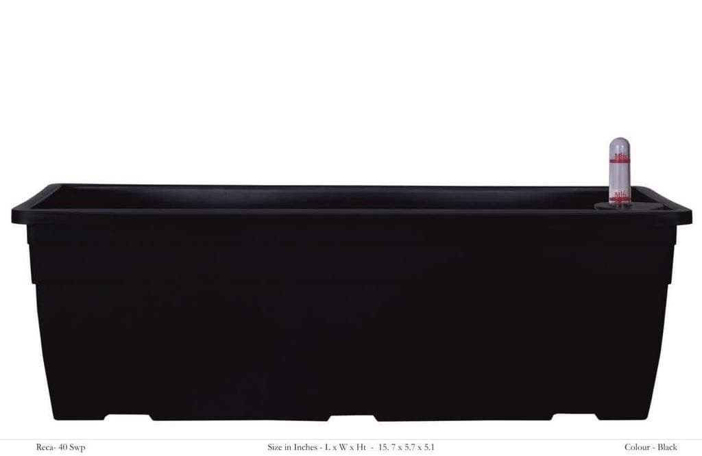 Creative Farmer Flower Pot Reca 40 Cp - Black, with Self Watering Kit 15.7 Inch (Pack of 1)