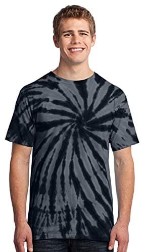 Port & Company Men's Colorful Tie-Dye Crewneck T-Shirt_Black_XL Apparel