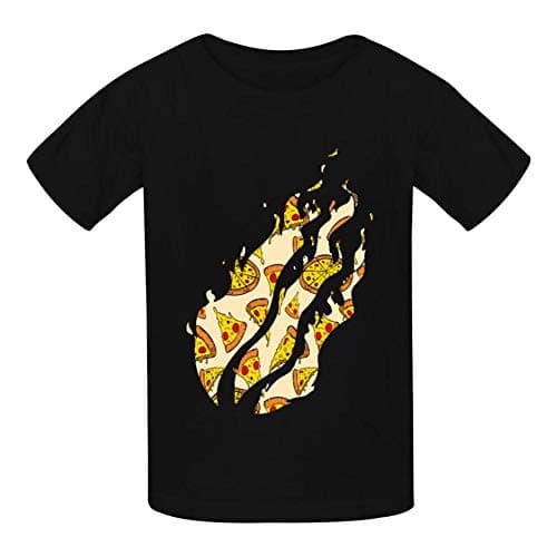 TIFOUTY Youth Pizza Preston Fire Nation Playz Gamer Flame 3D Print Crew Neck Short Sleeve T-Shirts Casual Soft Tee Black