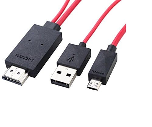 Danyee Micro USB to Hdmi Cable,6.5 Feet MHL Micro USB to Hdmi 1080p Hdtv Adapter Cable with Integrated USB Charging Cable for Samsung Galaxy S3/s4/s5, Note 2, Note 3, Note 8.0, Note 10.1,and Other Mhl-enabled Smart Phones