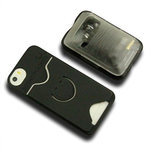 Sound Pocket Apple iPhone 6+ Plus Sleek Phone Case With Detachable Head Phone Storage Compartment and ID Card Holder With KickStand (Live on Stage)
