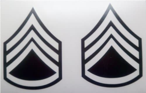 Pair Military ARMY STAFF SERGEANT STRIPES Patch Window Glass Vinyl Decal Sticker