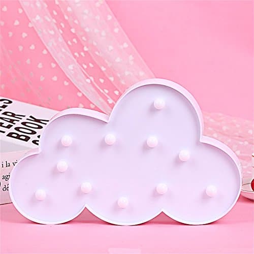 ECOSHINE 7.4 Inch Height LED Cloud Night Light Battery Operated Wall Marquee Sign Decor for Kids' Room, Living Room, Bedroom, Party Supplies
