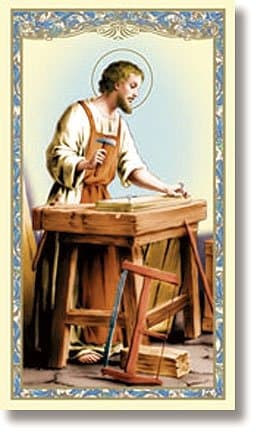 CB St. Joseph the Worker Holy Card - Prayer to St Joseph the Worker on the back (10 pack)