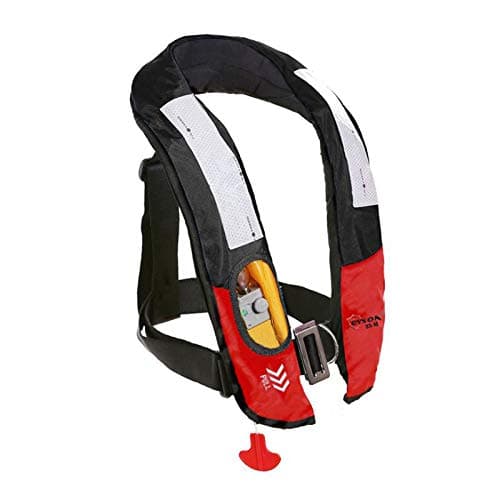 Inflatable Life Jacket Life Vest Highly Visible Manual for Adults (Black)
