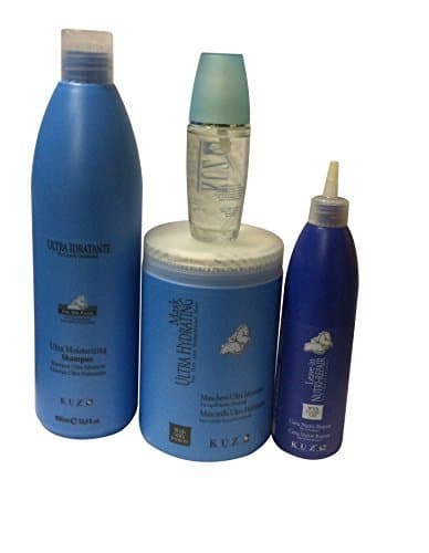 Kuz Ultra Hydrating Bundle for Damage and Dry Hair: Shampoo 33.8 Oz, Mask 33.8 Oz Leave-in Nutria-repair10.140oz and Crystal Ends Repair 2 Oz