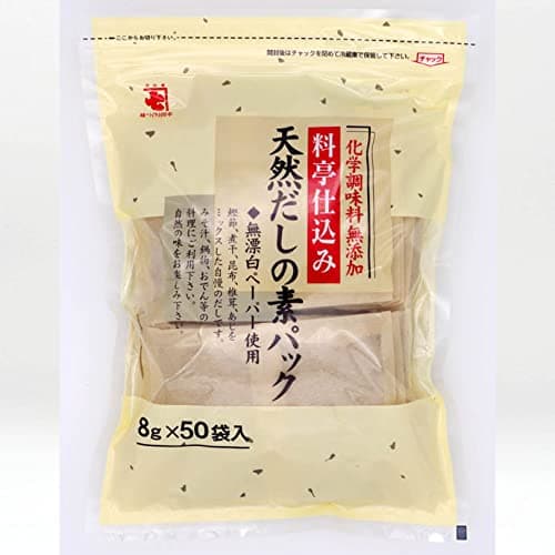 KANESHICHI Natural Dashi Pack. A well-balanced blend of dried bonito, kelp, dried sardines, shiitake mushrooms, and horse mackerel. (50 packs)