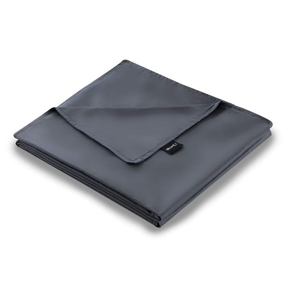 Duvet Cover for Weighted Blanket (Grey, 60'' x 80''), Breathable Soft Duvet Cover Queen Size Removable Cooling Comforter Cover for All Season