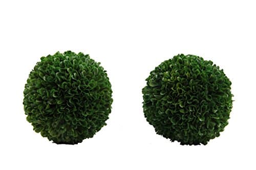 2pcs 6" Ball Topiary Plants Artificial Boxwood Topiary Faux Topiaries Artificial boxwood balls for pots for Wedding Decoration, Home Decor, Office Desk, Front Porch Indoor & Outdoor