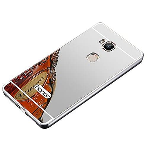 Huawei Honor 5C Case, Ranyi [Mirror Series] Luxury Aluminum Metal Bumper Frame Detachable + Bling Mirror Hard Back 2 in 1 Cover Slim Case for Huawei Honor 5C (silver)