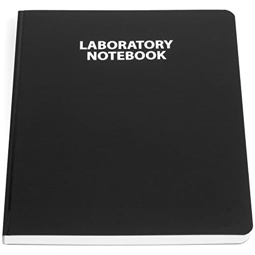 1001 Engineer Research Laboratory Notebook, Flush Trimmed Cover Smyth Sewn, 9 1/4" x 11 1/4", 100 Pages, 4x4 Grid (Black)