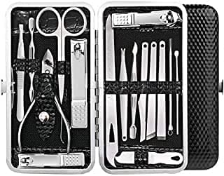 URBANMAC Pedicure Kits - 23 in 1 Professional Manicure Set, Foot Care Kit - Stainless Steel Foot Rasp, Dead Skin Remover for Women & Men, Blue