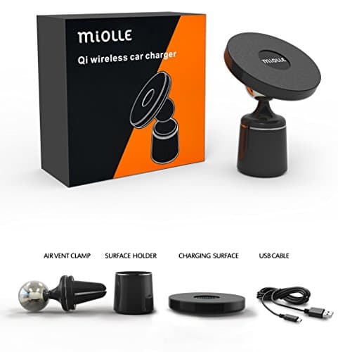 Qi Car Wireless Charger Pad with Air Vent Mount Universal Portable Charging Base for iPhone Samsung Qi Wireless Charger Devices - Qi Car Charger - Quick Charge - No Magnet needed