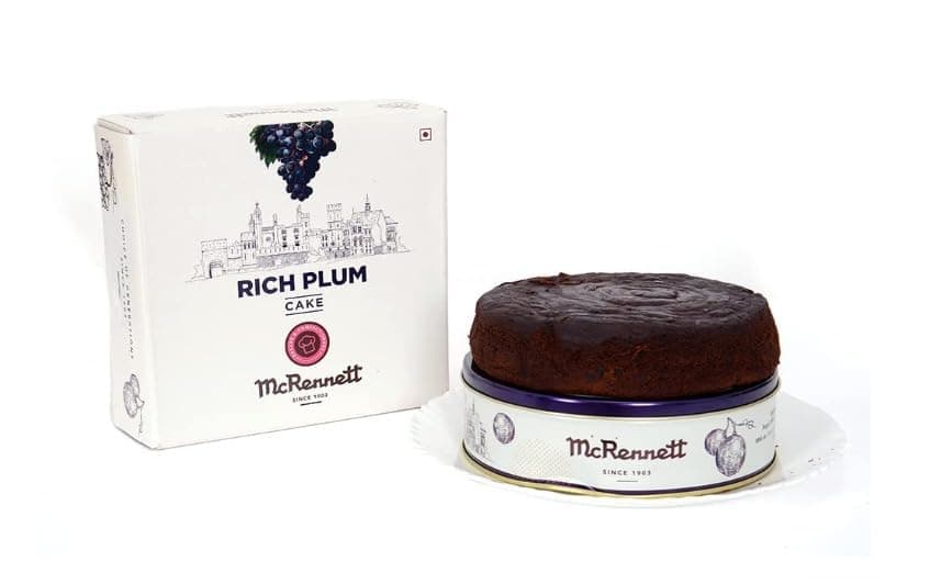 McRennett’s Premium 1kg Rich Plum Cake – Ideal for Spreading Joy on Birthdays, New Year, Engagements & Valentine’s Day, Slow baked, browned to perfection, in Tin Box, Pack of 1