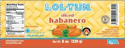 Lol Tun Sliced Habanero Peppers