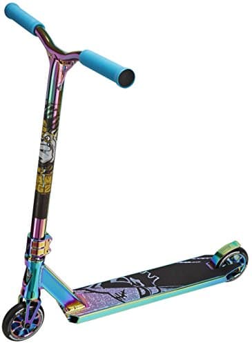 Team Dogz Pro X Ultimate Chrome 360 Stunt Scooter with HIC Compression, 110mm Alloy Wheels, Aluminium Bars & Deck in NeoChrome Rainbow
