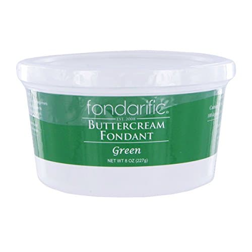 Fondarific Buttercream Flavored Rolled Fondant Icing Green 8 Ounces