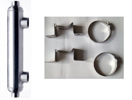 600,000 BTU Titanium Salt Water Pool & Spa Heat Exchanger w/Mounts (Same Side Connections)