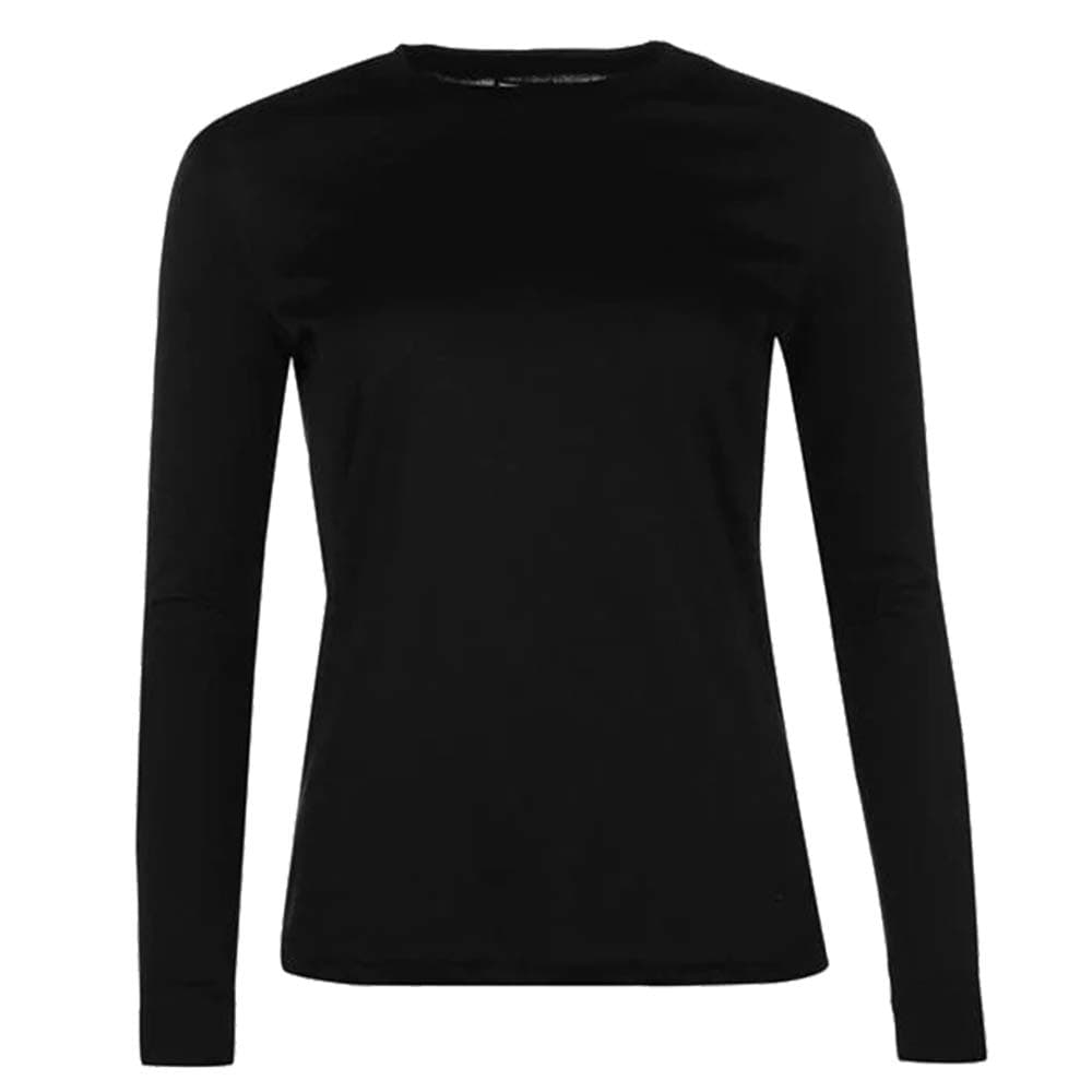 CAMPRILadies Womens Stretchy Base Layer Thermal Top Underwear (12, Black)