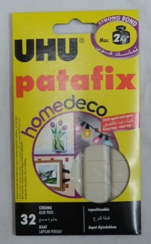 Homdeco Strong Bond 32 Strong Glue Pads Sticks Again & Again Repositionable by Patafix UHU