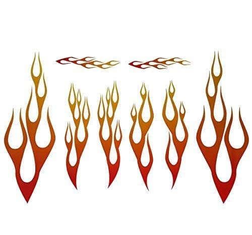 Full Color Flame Decal Kit Golf Cart, ATV, RC Truck, UTV, Motorcycle, Helmet Large (RED)