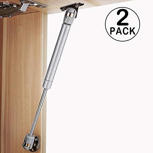 Shackcom Lid Support Hinge 2 Pack, 100N/22.5lb, with Soft Close, Lower Slowly, Do NOT Crushing Fingers, Gas Struts for Toy Box/Cabinet/Cupboard/Wardrobe Door, Easy to Install