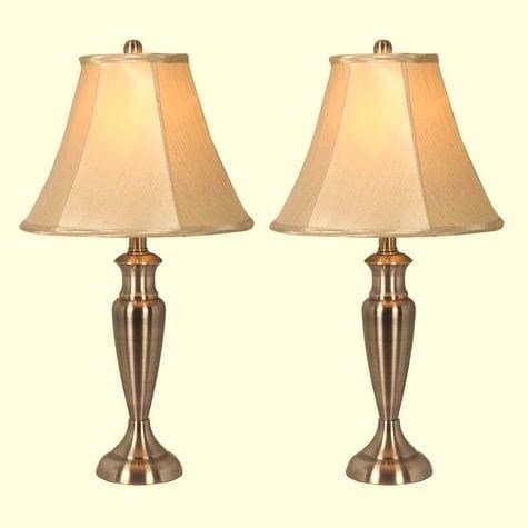 Set of 2 Antique Brass Table Lamps