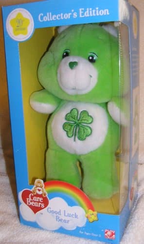 Care Bears Collectors Edition 20th Anniversary 10" Good Luck Bear 2003