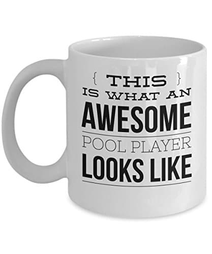 Billiards Mug - This Is What An Awesome Pool Player Looks Like - Game Lovers Gifts - 11oz White Ceramic Coffee Cup