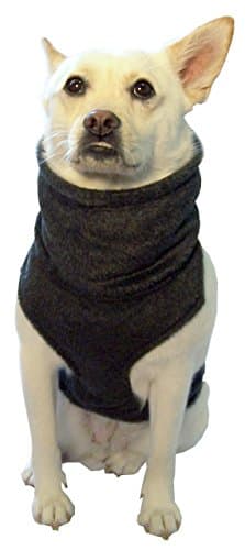 The Doggy Dickey Fleece Neck and Chest Warmer for Medium Dogs, Medium, Charcoal