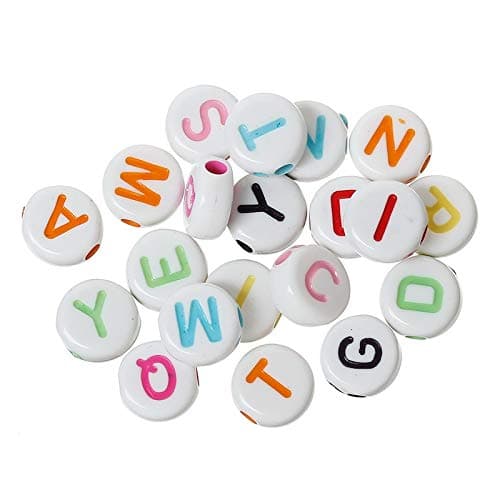 1000pcs A-Z Letter Beads Round Acrylic Alphabet Letter Beads for Jewelry Making Bracelets Necklaces Key Chains and Kids Jewelry