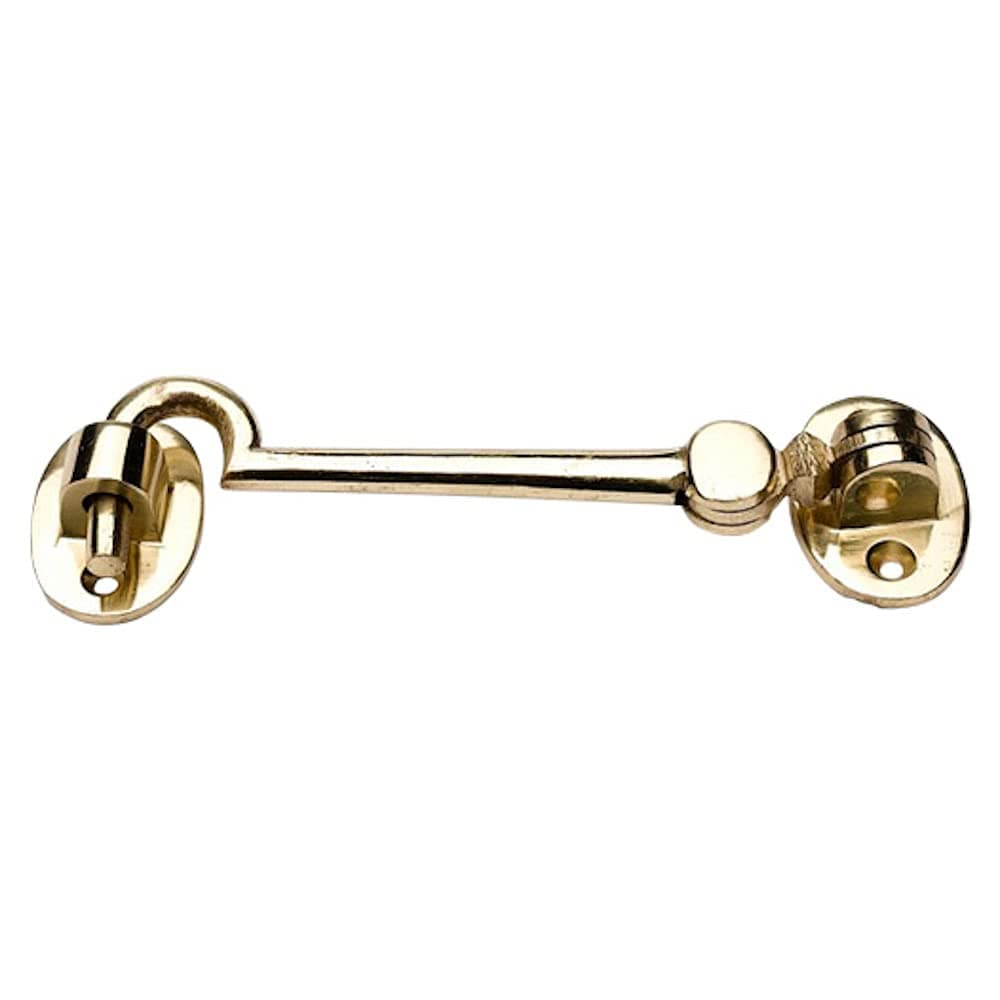 MerriwayBH02550 Solid Brass Silent Cabin Door Hook and Eye Catch, 150mm (6 inch)