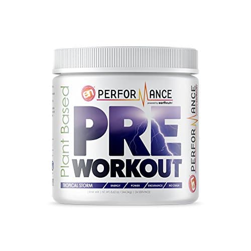 EarthNutri Plant Based Pre Workout Supplement (244g / Tub, 24 Servings)