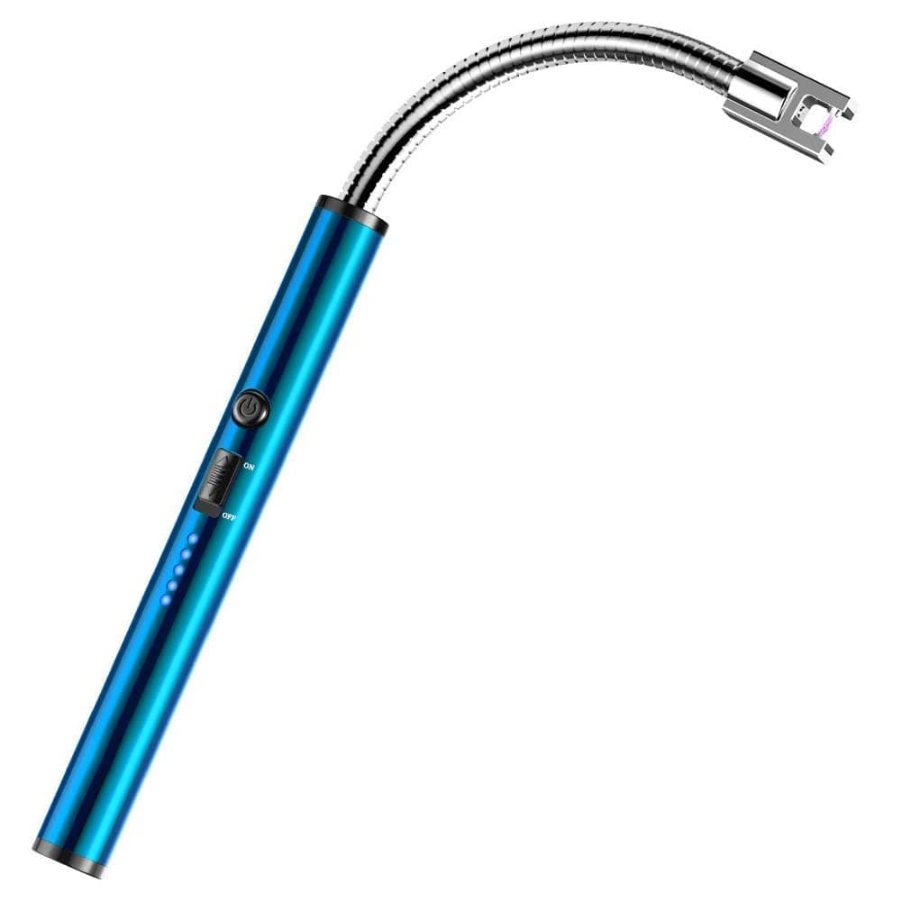 VEKSUN Candle Lighter, USB Rechargeable Electric Arc Lighter with Long Flexible Neck, Flameless for Candles, Camping, Grill, Stove, BBQ (Blue)