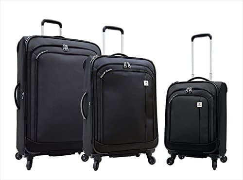L6183pcSetBLACK Feather Lite Lightweight Luggage Spinners44; 3 Piece Set44; Black