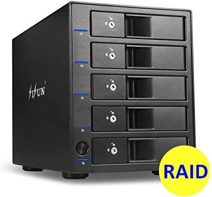 5 Bay USB 3.0 / Type C 5 Bay 3.5" SATA Hard Drive RAID Enclosure, 5 x 12TB HDD RAID Enclosure
