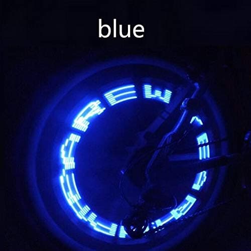 ZFX-LTMAO, Mulit automatic change LED Tire Valve Stem Caps Motion Spoke Neon Light Bike Bicycle Car Waterproof Flashlight double side Wh (Color : Blue)
