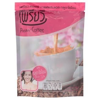 [JCh] Preaw Coffee : Mix Coffee with L-Glutathione 120g (6 Packs)