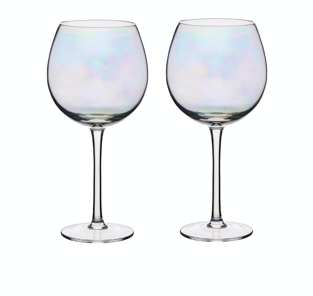 BarCraft Balloon Gin Glasses, Rainbow-Pearl Iridescent