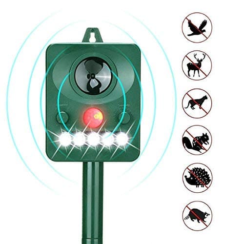 Third A Solar Power Ultrasonic Animal & Pet Repeller, Waterproof Cat Repellent Battery Powered Ultrasonic Pet Repellent/Animal Deterrent Spike for Cat, Dog, Raccoons, Squirrels, Moles, Mice etc