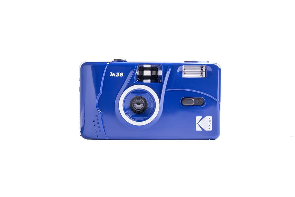 M38 35mm Film Camera - Focus Free, Powerful Built-in Flash, Easy to Use (Classic Blue)