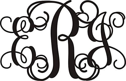 AJD Designs Metal Monogram Letters Three Initials Combined 19.5 inches Wide