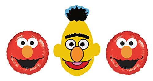 Sesame Street - Bert & Elmo Foil Birthday Balloons - 3 Balloon Bouquet Bundle