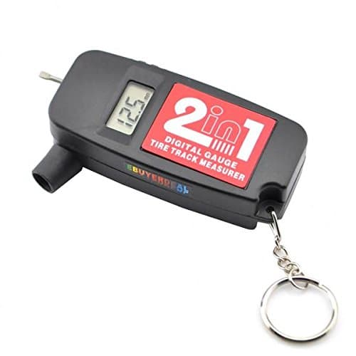 2 IN 1 Bike Car Digital Tire Pressure Track Measure Tread Depth Gauge w/Keychain