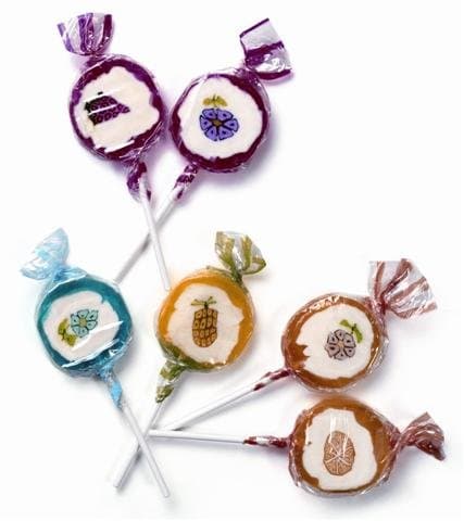 30 x Fun Fruits & Flowers Rock Lollies - Sweets Candy Fruity Lollies