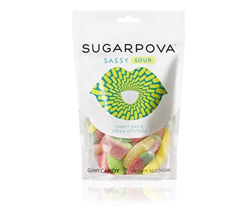 Sugarpova Sassy Sour Fruit Flavored and Shaped Gummy Candy - 6 Count Case
