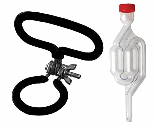 THORIUM Heavy Duty Brewing Carboy Handle complete with s-shaped Twin Bubble Airlock Sealer