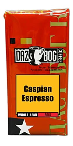 Dazbog Coffee | Caspian Espresso | Whole Bean Coffee | 11 oz. | Sweet & Fruit Flavors | Dark Roast Blend | Full Bodied Espresso | Deep Earthiness | Vacuum Sealed Freshness